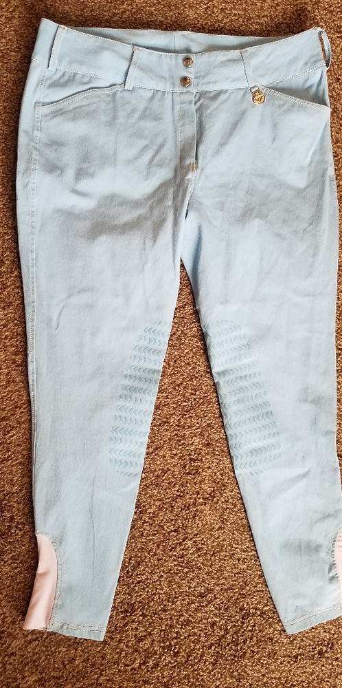 TuffRider neon knee patch breeches